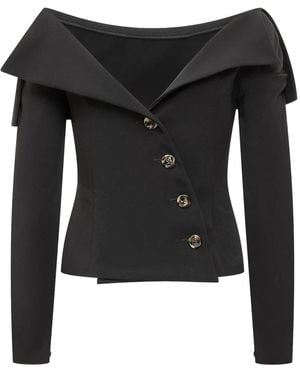 A.W.A.K.E. MODE Off-Shoulder Cardigan - Black