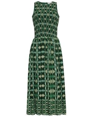 Cara Cara Vesper Geometric-Print Midi Dress - Green