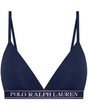 Polo Ralph Lauren Logo-Underband Triangle Bra - Blue
