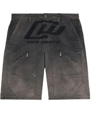 Off-White c/o Virgil Abloh Short À Logo Imprimé - Grey