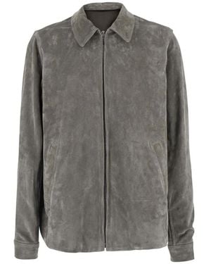 Rick Owens Brad Suede Jacket - Gray