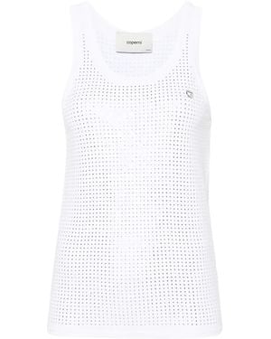 Coperni Rhinestone-Embellished Top - White