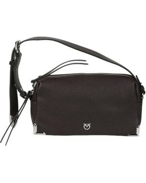 Pinko Logo-Plaque Buckled Shoulder Bag - Black