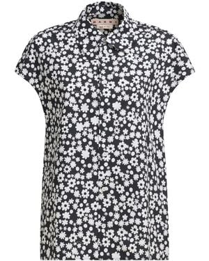 Marni Floral-Print Shirt - Black
