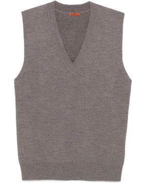 Barena V-Neck Wool Jumper Vest - Grey