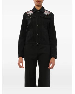 Givenchy Embroidered Denim Jacket - Black