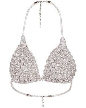 HIBOURAMA Sujetador Diamond Con Detalles De Cristal - Blanco