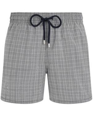 Vilebrequin Prince Of Wales-Check Swim Shorts - Grey