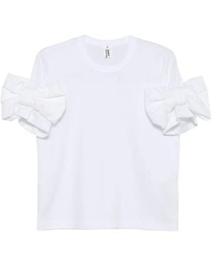 Noir Kei Ninomiya Bow-Detail T-Shirt - White