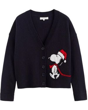 Chinti & Parker Snoopie Holiday Cardigan - Blue