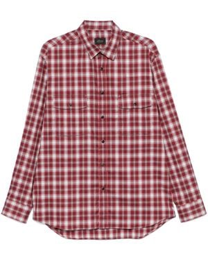 Brioni Checked Shirt - Red