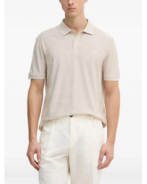 Guess Floral-Jacquard Polo Shirt - White