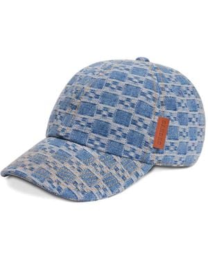 Sandro Logo-Patch Patterned Baseball Cap - Blue