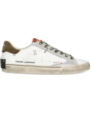 Crime London Deconstructed Lace-Up Trainers - White