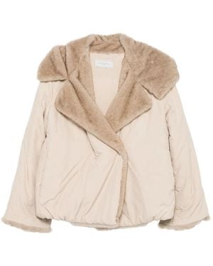 Antonelli Faux-Fur Trimmed Coat - Natural