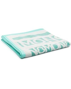 Moncler Telo Da Mare Con Logo Jacquard - Verde