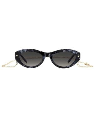 Carolina Herrera Faux-Pearl-Embellished Cat-Eye Sunglasses - White