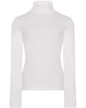 Rosetta Getty Snap Turtleneck Top - White