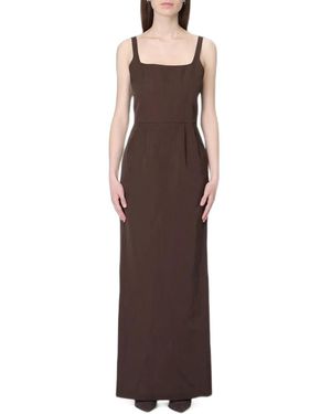 Ter Et Bantine Pleated Square-Neck Maxi Dress - Brown