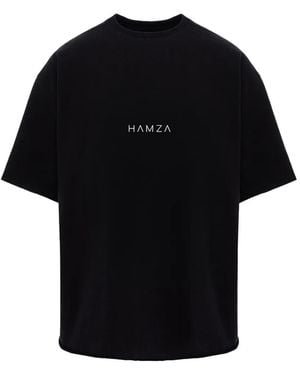 Hamza Aky Slogan-Print Cotton T-Shirt - Black