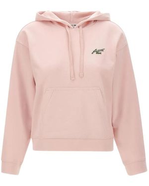 Lacoste Badge Accent Fleece Hoodie - Pink