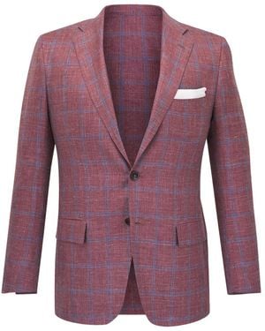 Kiton Veste À Carreaux Et À Poches Avant - Purple
