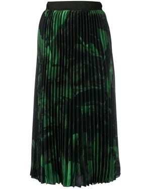 Off-White c/o Virgil Abloh Rose Print Pleated Skirt - Green