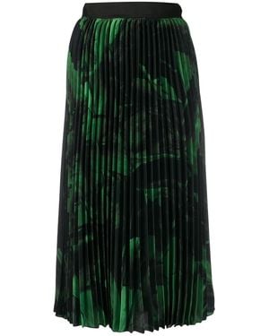 Off-White c/o Virgil Abloh Rose Print Pleated Skirt - Green