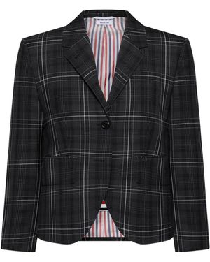 Thom Browne Plaid Blazer - Black