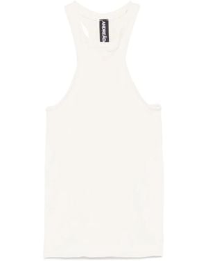 ANDREADAMO Fein Geripptes Tanktop - Weiß