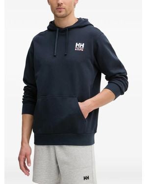 Helly Hansen Shoreline Logo-Embroidered Drawstring Hoodie - Blue