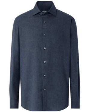 ZEGNA Cashco Overhemd - Blauw