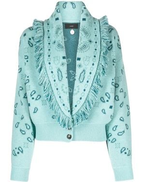 Alanui Bandana Jacquard Cardi Bomber - Blue