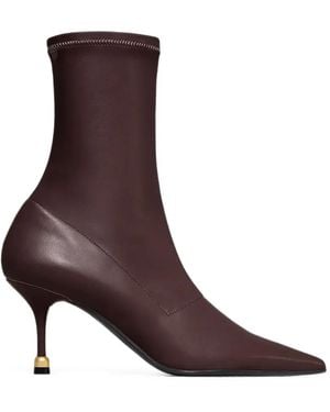 VANDA NOVAK Vera Pointed-Toe Ankle Boots - Brown