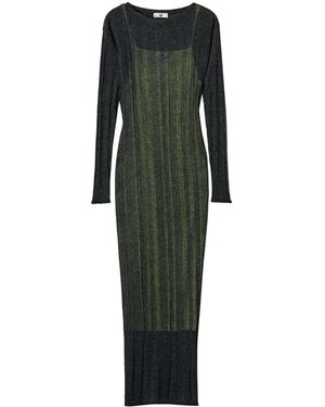 Twinset Midikleid aus geripptem Strick - Grün