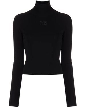 Alexander Wang Rollkragenpullover Mit Logo-Prägung - Schwarz