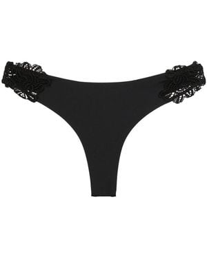 Ermanno Scervino Floral-Lace Bikini Bottoms - Black
