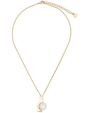 Ferragamo Halskette Mit Logo-Anhänger - Mettallic