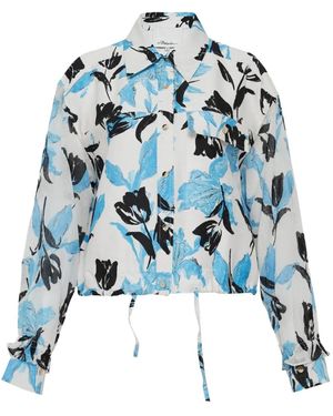 3.1 Phillip Lim Hemd mit Blumen-Print - Blau