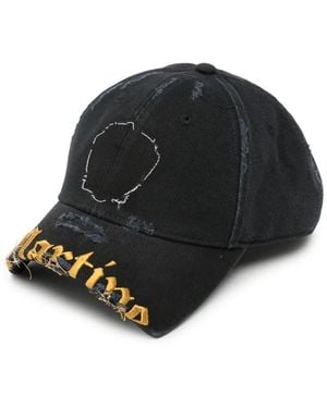 Martine Rose Distressed Embroidered Cap - Black