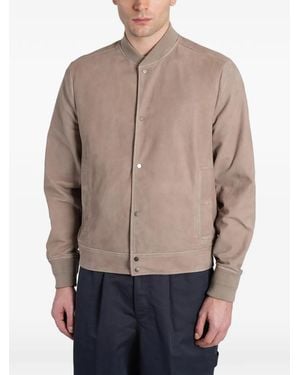 Salvatore Santoro Suede Bomber Jacket - Natural