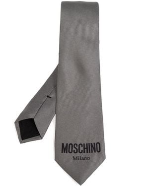 Moschino Cravatta Con Stampa - Grigio