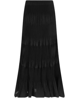 MEIMEIJ Plissé Tiered Skirt - Black