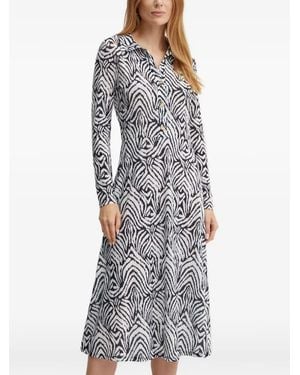 Morgan Patterned Midi Dress - Grey