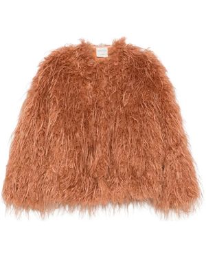 forte_forte Feather-Embellished Jacket - Brown
