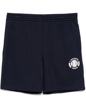 Lacoste 3D-Print Fleece Shorts - Blue