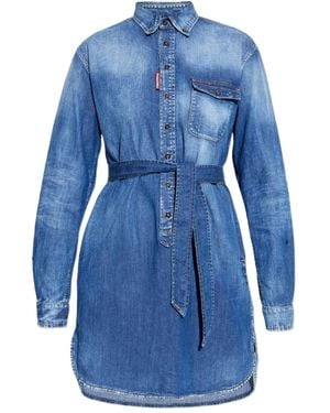 DSquared² Jeanskleid mit Knopfverschluss - Blau