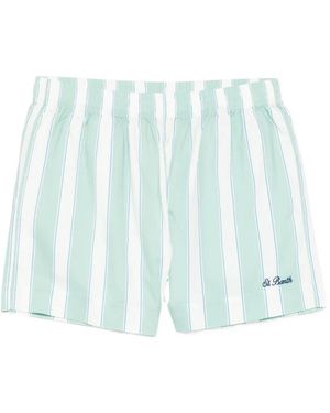 MC2 Saint Barth Striped-Pattern Shorts - Blue