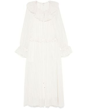 Chloé Ruffled Lurex Midi Dress - White