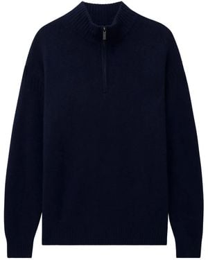 Pringle of Scotland Zip Cashmere Sweater - Blue